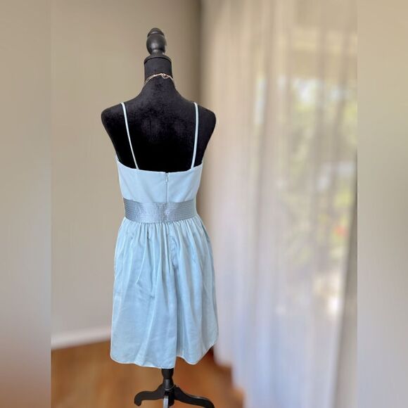 White by Vera Wang Short Strapless Bridesmaid Dress with Belt Mist Size 12 - Picture 9 of 16